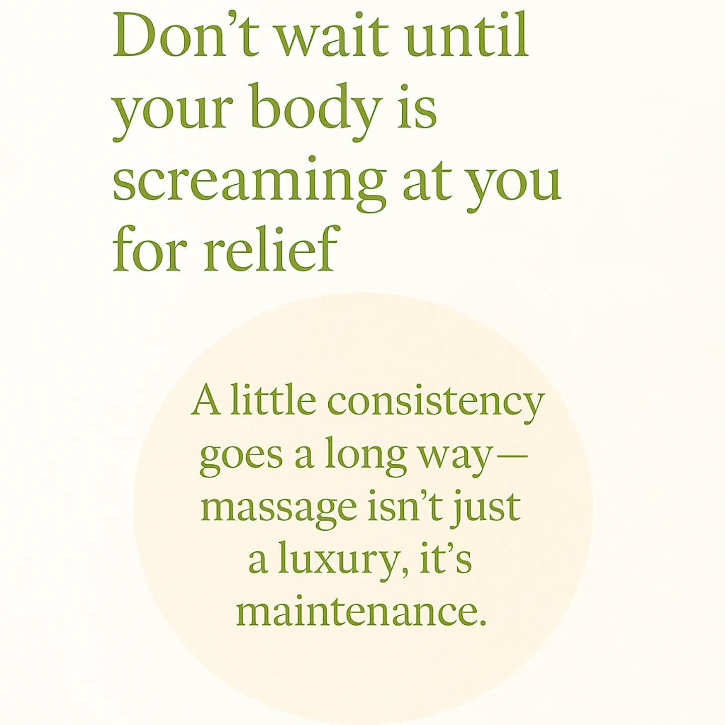 Your body shouldn’t have to yell at you before you listen. 🌿
Massage isn’t just a quick fix—it’s part of maintaining balance, reducing stress, and preventing pain before it takes over.

✨ Schedule your next session with Deeply Kneaded Massage and give your body the consistency it deserves.

📅 Link in bio to book.

#DeeplyKneadedMassage #DallasMassage #MassageTherapy #SelfCare