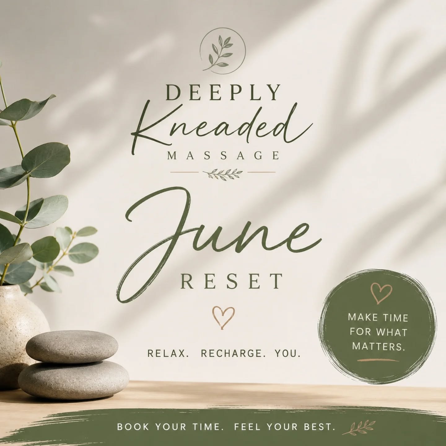 ☀️ Hello, June! ☀️
Summer adventures are calling! Whether you're planning road trips, pool days, family vacations, concerts, hikes, or simply enjoying longer days and warmer nights, don't forget to take care of the one thing that goes everywhere with you: your body.

Massage isn't just for when you're hurting—it's a powerful way to support your well-being, reduce stress, ease muscle tension, and help you stay energized for all the fun that summer brings.

This June, make self-care part of your summer plans. Your adventures will be even better when you feel your best.
✨ Relax. Recharge. Enjoy the journey.

📅 Schedule your session and start summer feeling refreshed.

#DeeplyKneadedMassage #HelloJune #SummerSelfCare #MassageTherapy #DallasMassage